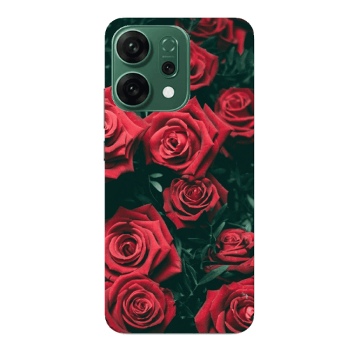 Oppo RENO 14 Red Roses Transparent Silicone TPU Θήκη